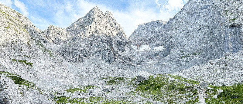 Ansicht eines Gletschers in den Alpen