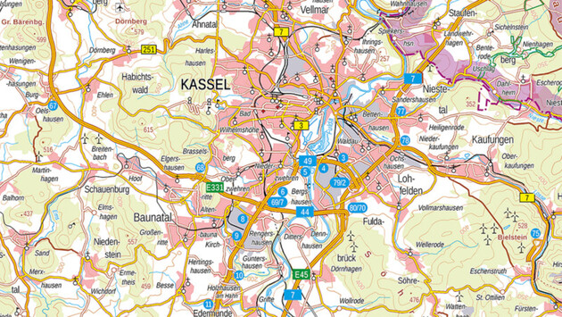 Karte von Hessen