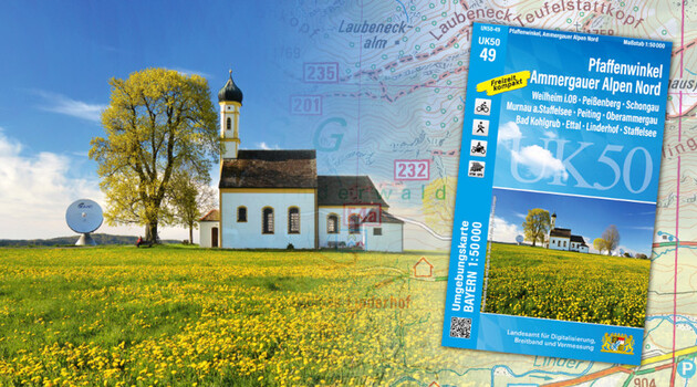Bayerische Landschaft und Karte
