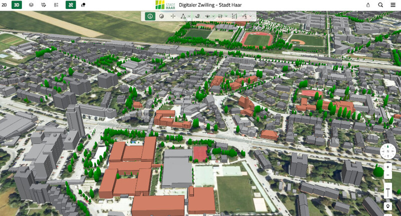 3D-Stadtansicht von Haar