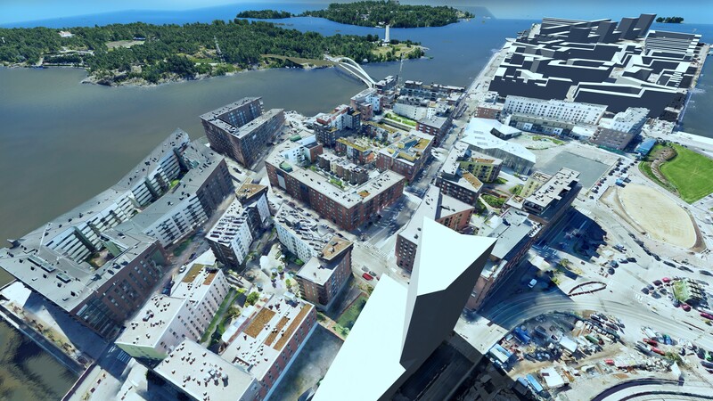 Nachdem sie bereits bei der Erstellung von Stadtmodellen zum Einsatz kamen, entschieden sich Helsinki 3D+, die Umweltabteilung der Stadt Helsinki und das Forum Virium Helsinki für Bentley-Anwendungen, um ihr Projekt „Digitale Stadt der Synergien“ abzuschließen. Bild: Stadt Helsinki