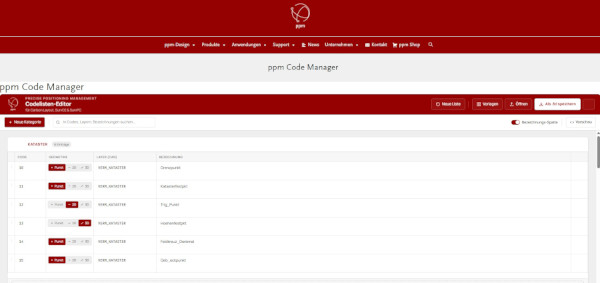 Screenshot der Software
